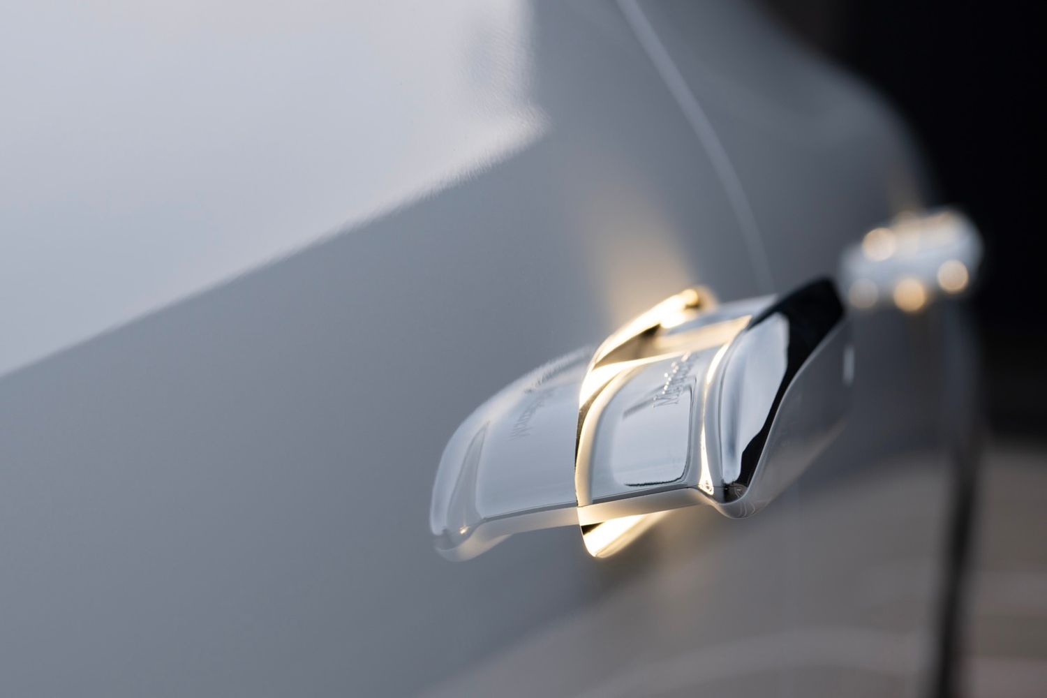 Mercedes EQE exterior door handle close up